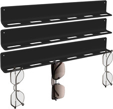 Hanging Sunglasses Wall Organizer for Display, 3 Pack Acrylic Glasses Rack
