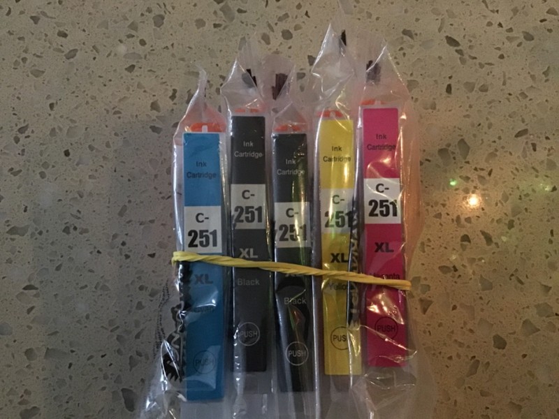 Printer INK C-250BK C-251B Black C-251M Magenta C-251Y Yellow C-251C Cyan Sealed
