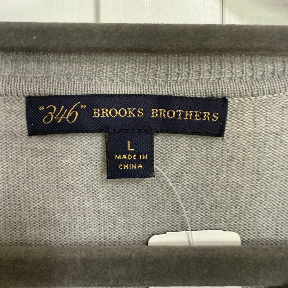 NUEVO CON ETIQUETAS Brooks Brothers Mujer’s Argyle Suéter Chaleco Gris Púrpura Lana Merino Grande Foto 3 de 4
