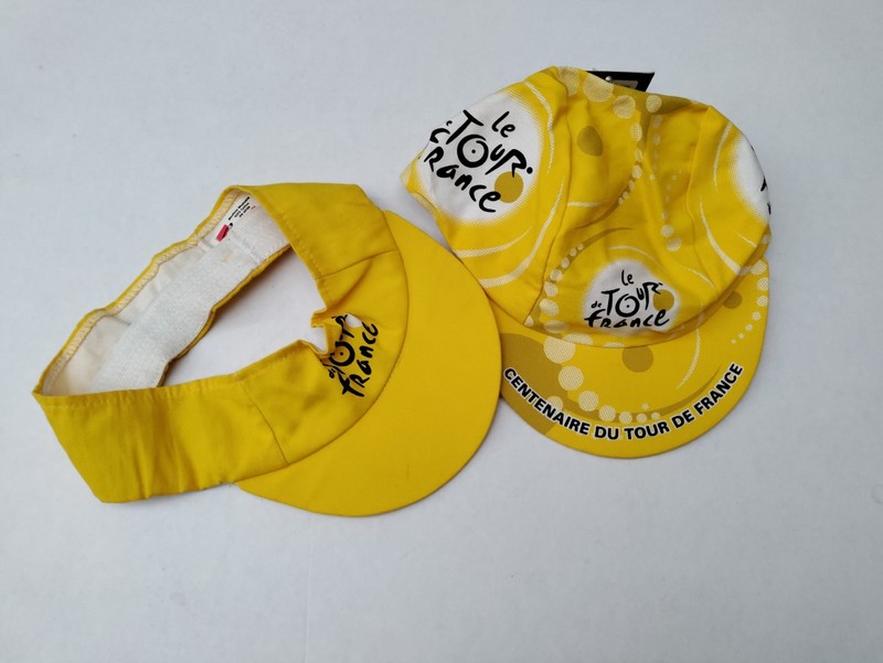 Set of PACE Le Tour de France Riding Cycling Stretch Fit Cotton Cap & Visor