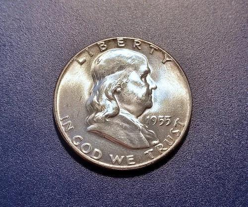 Frosty Gem BU 1955 Franklin Half Dollar