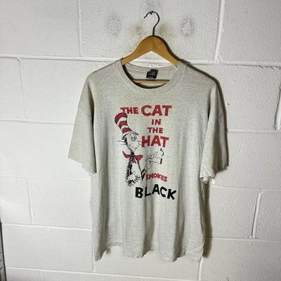 Vintage Cat In The Hat Shirt Herren XL Grau Grateful Dead Smoking Dr. Seuss 90s Tee