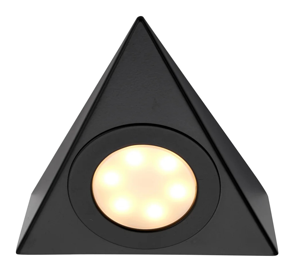Triangle Cabinet Light Black Nyx CCT LED Matt 3000K 4000K 6500K 240v Saxby