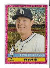 2025 Topps Heritage - Chrome Pink Sparkle Refractor #361 Pete Fairbanks