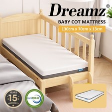 Dreamz Baby Kids Spring Mattress Bed Cot Crib Breathable Firm Cooling Foam 13cm