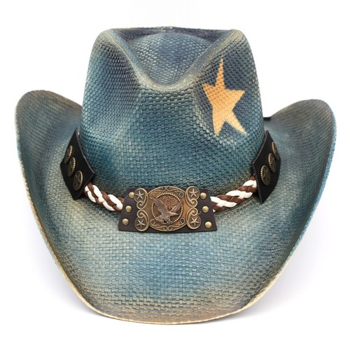 Women’s Patriotic American Flag Eagle Buckle Western Cowboy Cowgirl Hat - Picture 3 of 6