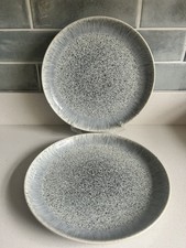 2 x DENBY HALO SPECKLE COUPE DINNER PLATES 26cm Good Condition halo denby plate