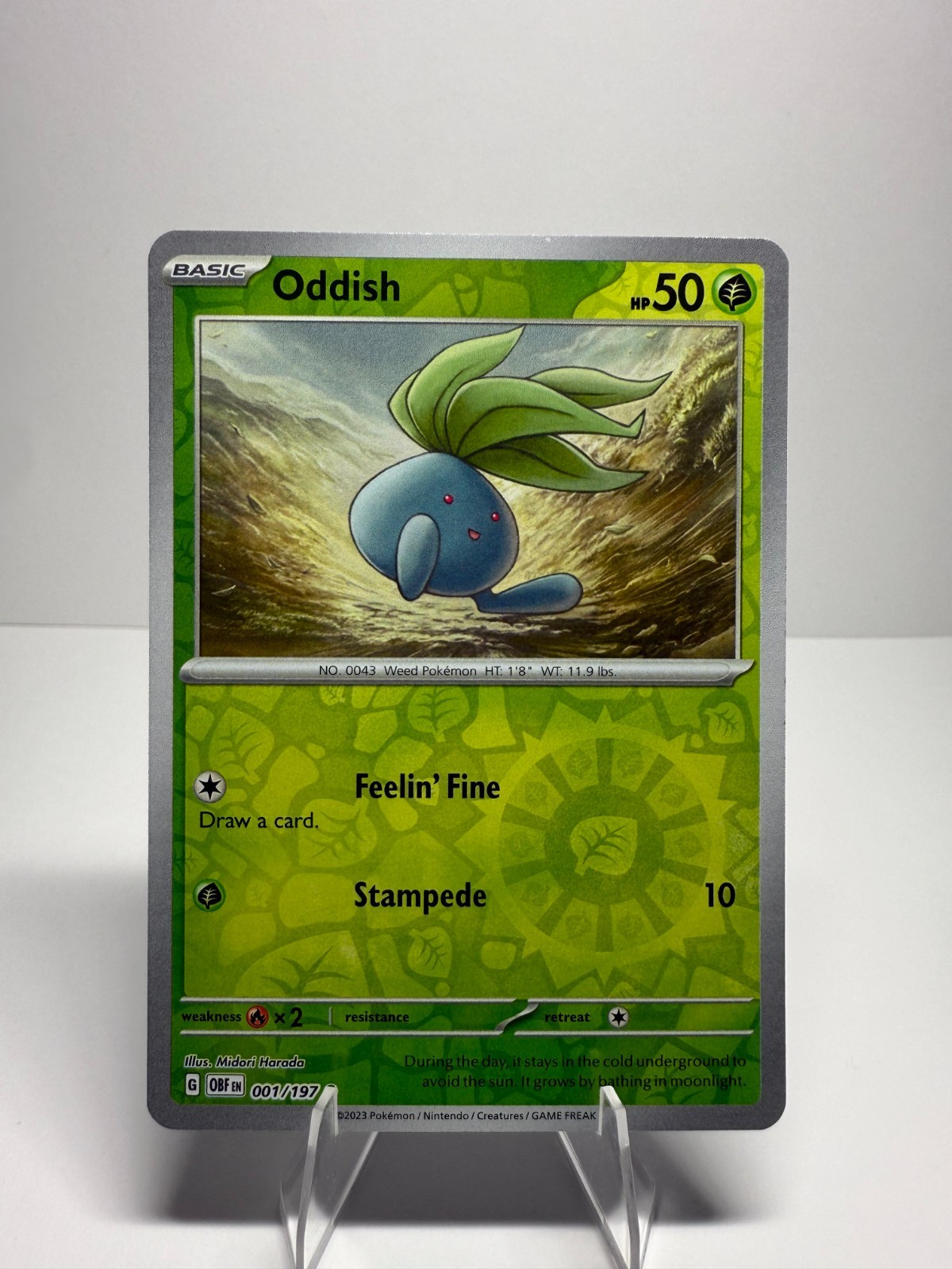 Oddish Reverse Holo 1/197 Pokemon SV: Obsidian Flames