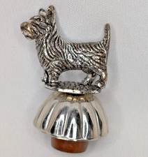 TERRIER Dog Wine Bottle Stopper Chrome Brass & rubber cork