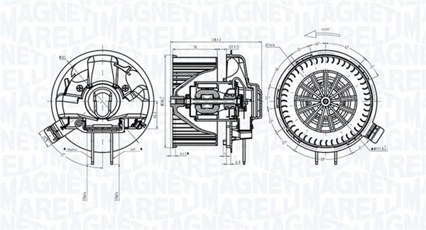 Magneti Marelli InnenraumgebläSe 069412305010 12V 228W 146Mm FüR Renault Modus-image