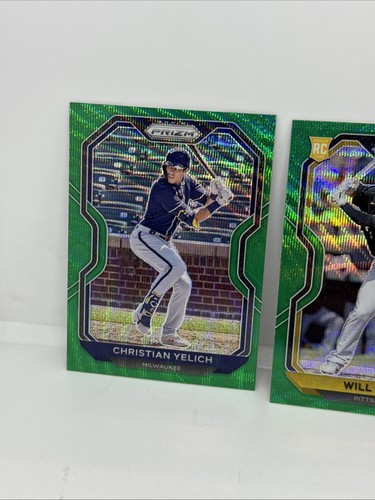 2021 Panini Prizm Tier III Green Prizm Christian Yelich #242 Plus Will Craig R4 - Picture 2 of 4