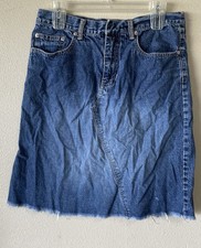 Tommy Jeans Size 11 Distressed Hem Vintage Denim Mini Skirt