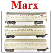 Marx 3152 3152 3197 Santa Fe SF Passenger Car...