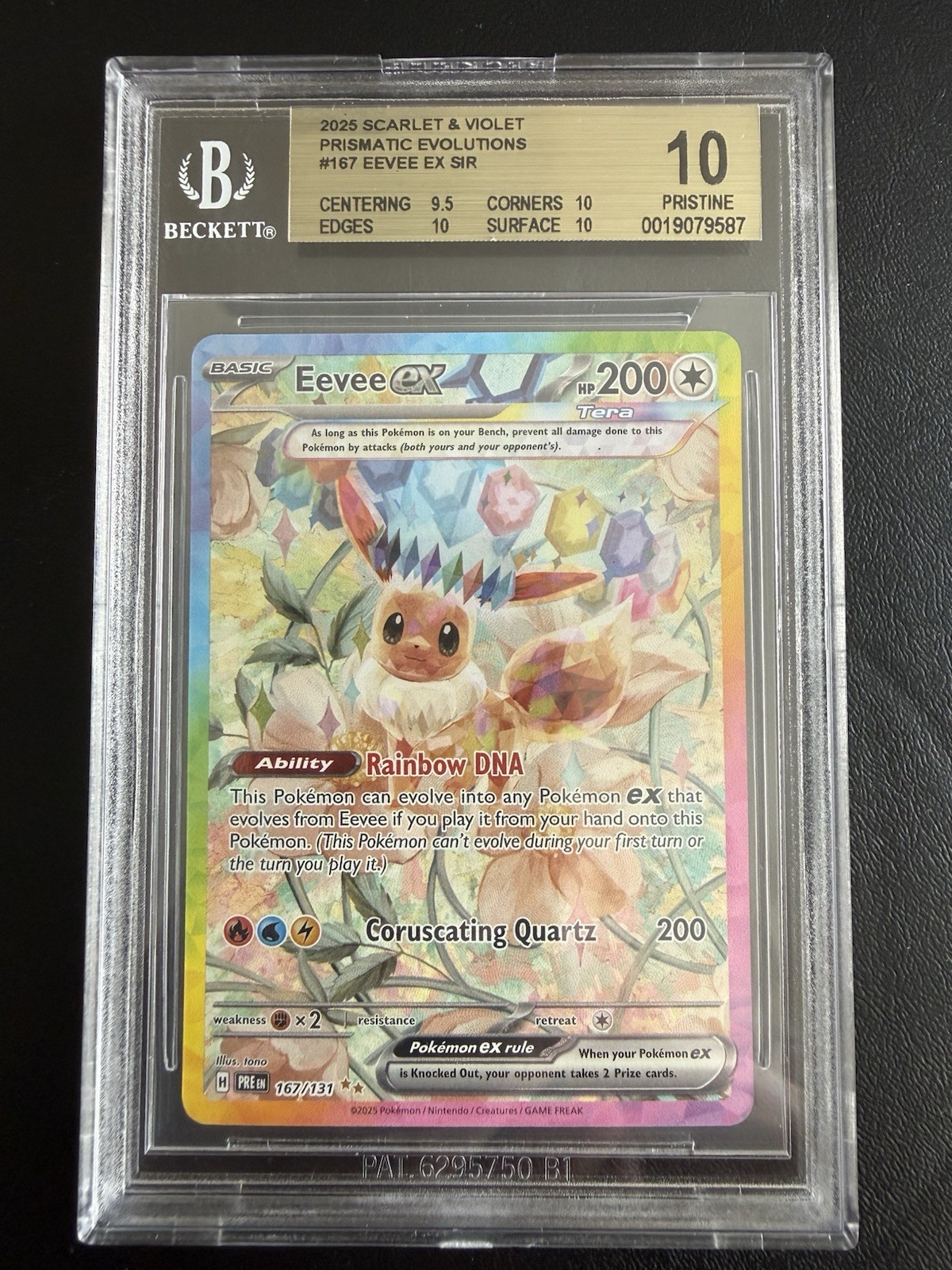 Pokemon Eevee EX Sir 167/131 Prismatic Evolutions BGS 10 Pristine Pop 11 🔥🔥🔥