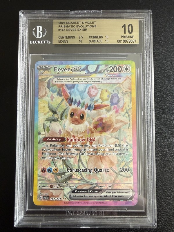 Pokemon Eevee EX Sir 167/131 Prismatic Evolutions BGS 10 Pristine Pop 11 🔥🔥🔥