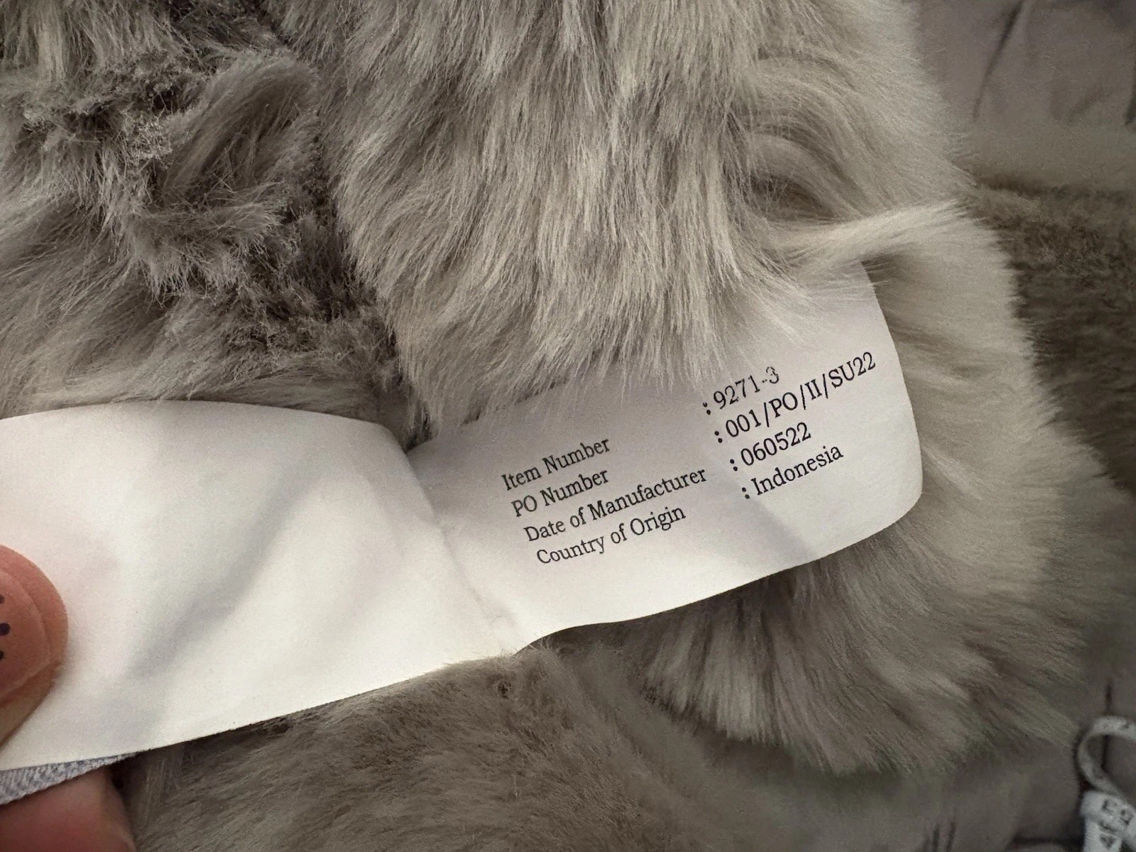 Auswella Gray Wolf Lying Plush BNWT 22”