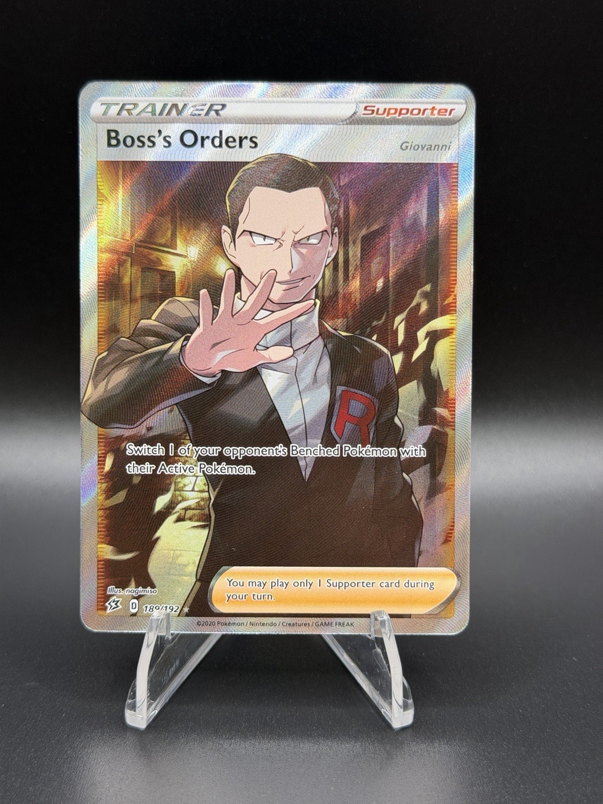 Pokémon Boss's Orders (Full Art) 189/192 Swsh02: Rebel Clash Holo English - NM