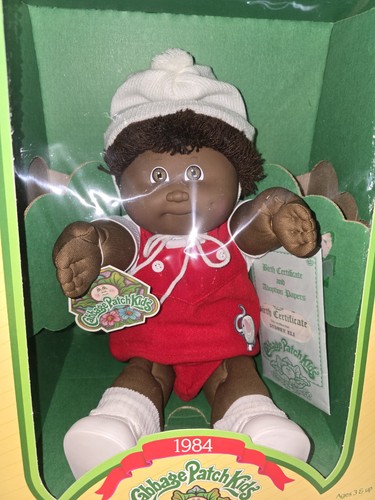 1984 Cabbage patch Kid boy with fuzzy hair African American - Picture 2 of 10