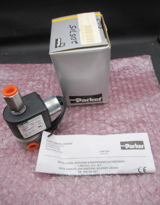 Parker 3-Way Normally Closed, 1/4'' NPT Solenoid Pressure Valve 71315SN2ENJ1