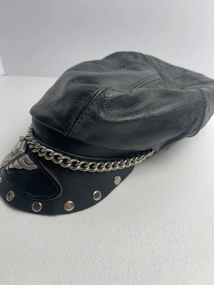 Sombrero de moto de cuero de colección - para mujer - personalizado - hecho en EE. UU. Foto 2 de 4