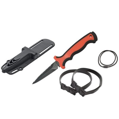 Riffe Stubby Wrangler Knife - Safety Orange/Black Handle /