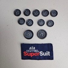 Stafford SuperSuit Buttons Replacement Set of 11 Dark Blue Marble 4-Hole Flat