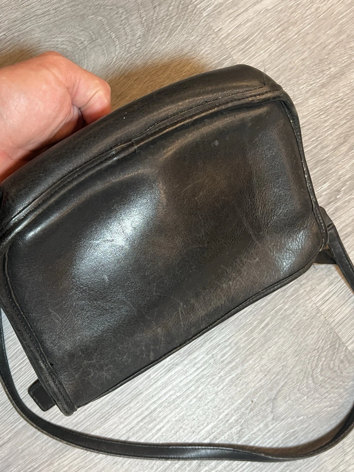 RARA borsa Coach vintage Mystery in pelle nera made in USA autentica
