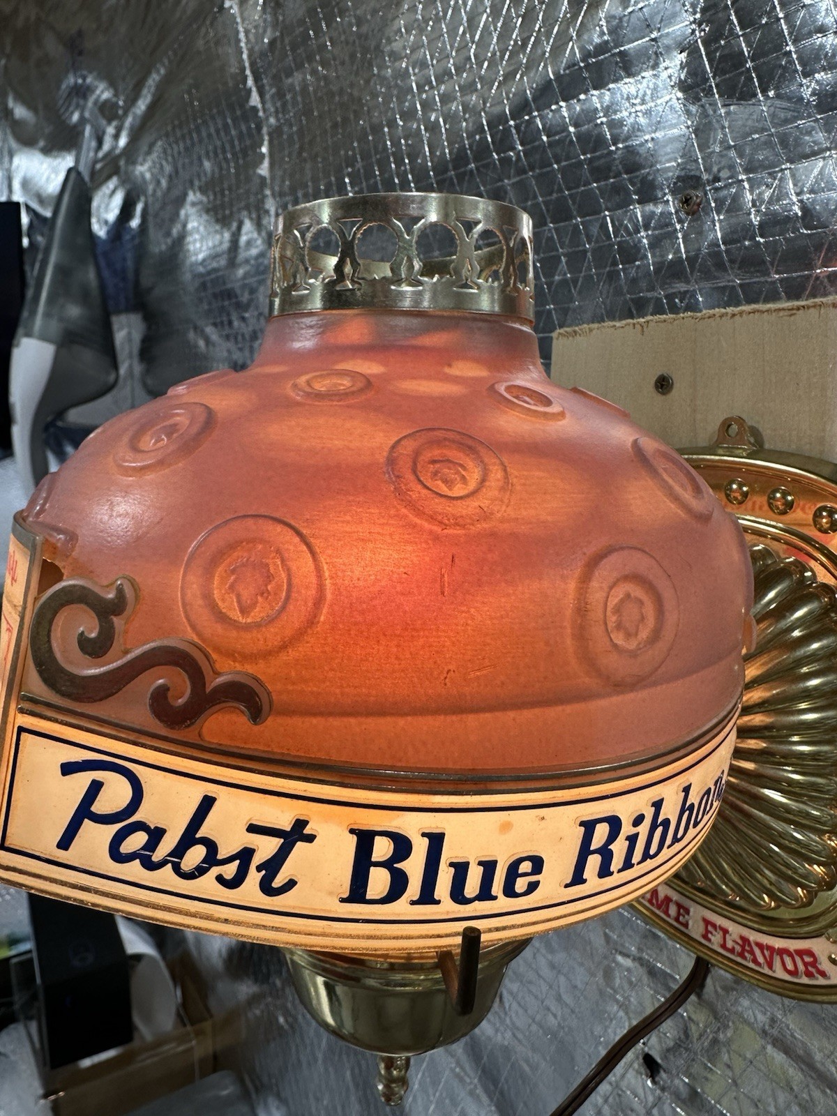 Vintage Pabst Blue Ribbon Beer Motion Heat Lamp Wall Sconce PBR Old Time Flavor