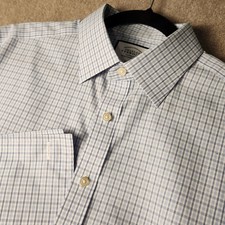 Charles Tyrwhitt Slim Fit Dress Shirt Blue Gingham Check Mens Size Medium