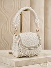 White Potli Bag for Wedding Designer Pearl Embroidered Potli for Women India