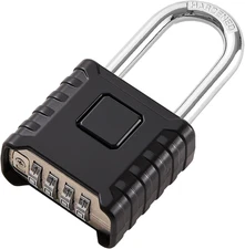 Candado combinacion 4 digitos resistente 1pc cierre rapido exterior negro  