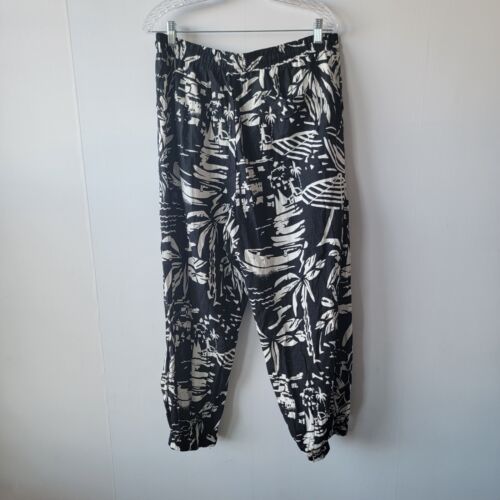 Panama Jack womens Cargo Jogger Pants size XL elastic tie waist linen blend - Picture 2 of 10