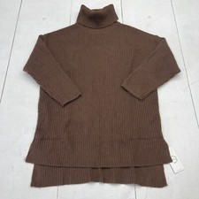 Lillusory Brown Rib Knit Turtleneck Sweater Dress Women’s Size Small New