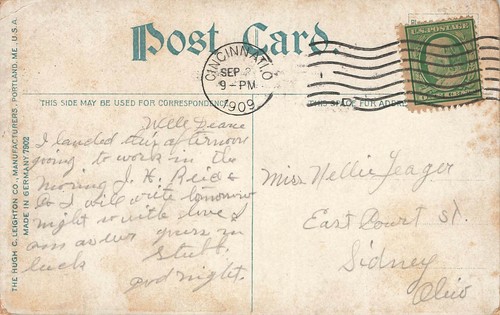 Ft Thomas Kentucky Looking Up The Ohio Coney Island Ohio Postcard Posted 1909 - Picture 2 of 2