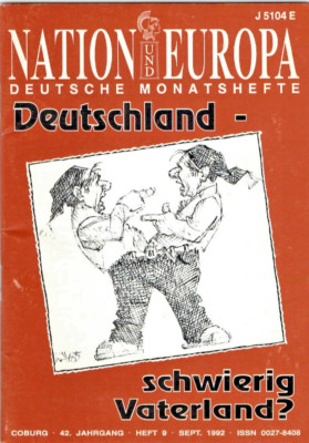 Nation Und Europa Deutsche Monatshefte AFD German Far Right September 1992 rare