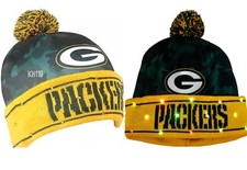 Green Bay Packers NFL Big Logo Camouflages Light Up Beanie