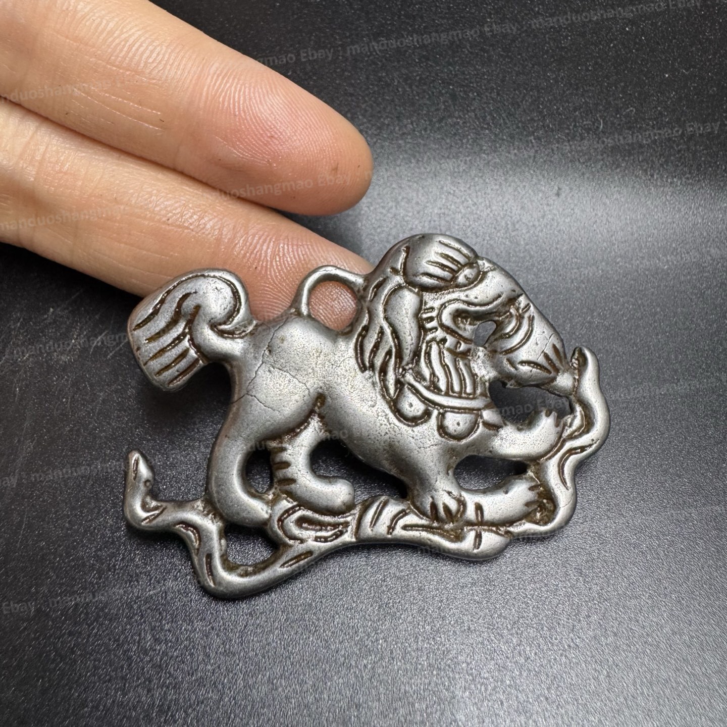 Tibetan Thokcha Snow Lion Pendant Sacred Guardian Amulet