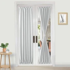 DWCN French Door Curtains – Rod Pocket Thermal Blackout Curtain for Doors wit...