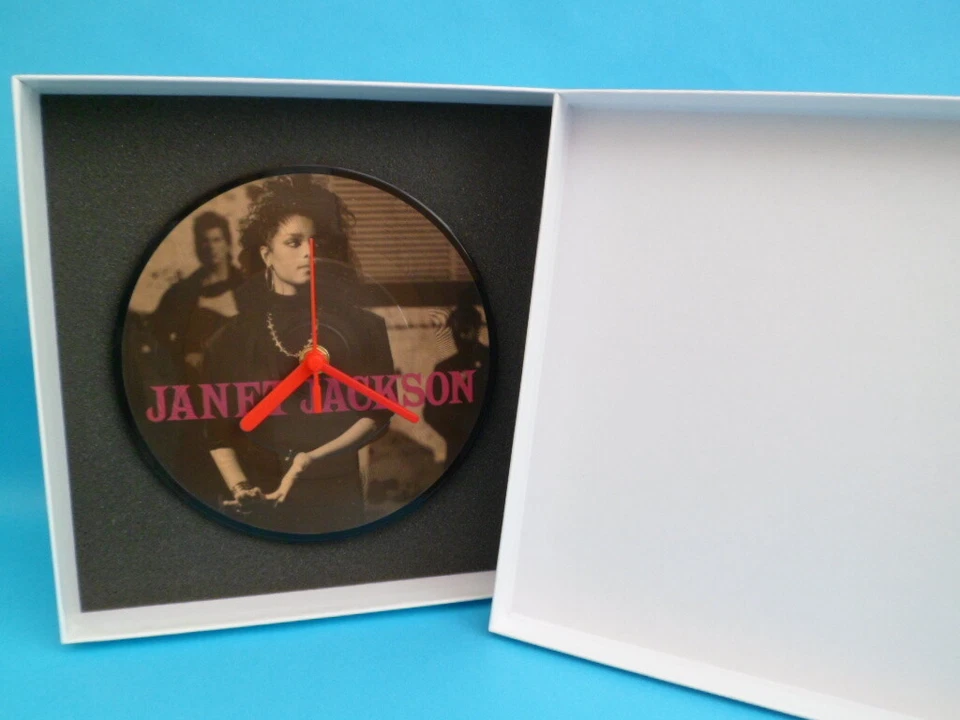 JANET JACKSON PICTURE DISC CLOCK Wall / Desk PD7090 LET'S WAIT Original 7" Clock - Image 3 of 3