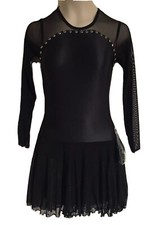 Figure Skating NEW Black NWT Dress Child 8 M Ice Skate Competition Crystals