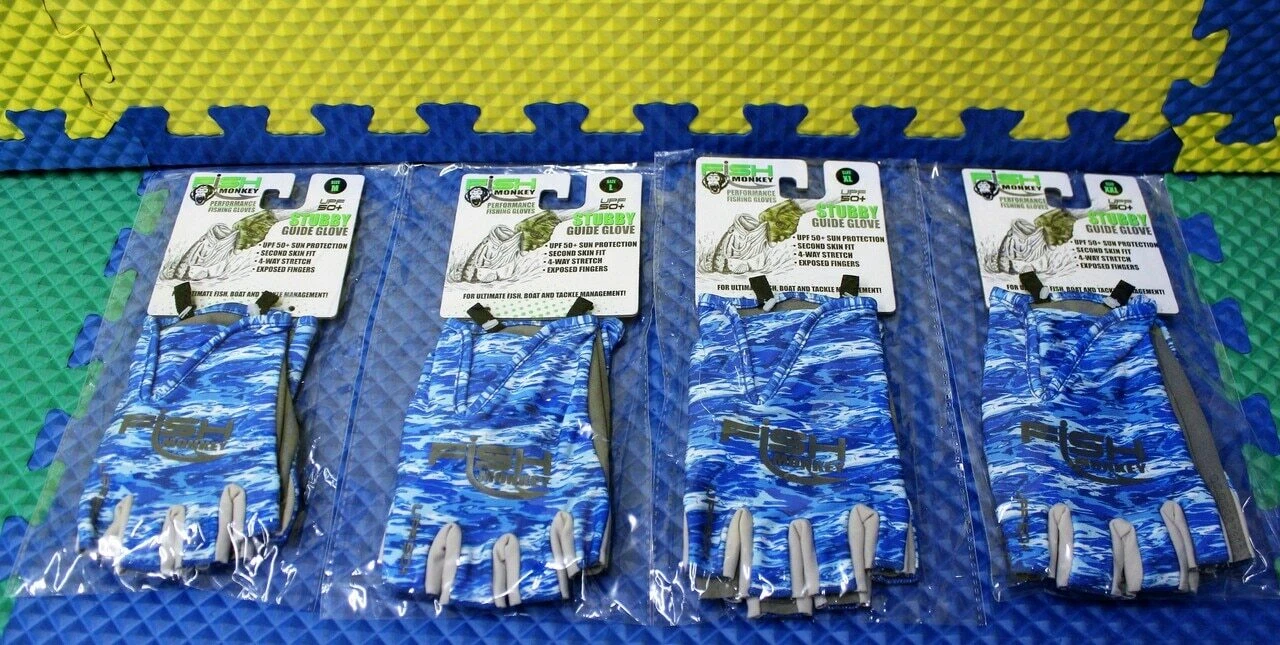 Fish Monkey Performance Stubby Guide Glove FM18-BLUWTRCAM- CHOOSE YOUR SIZE!