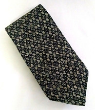 Corbata para hombre DKNY Donna Karan New York negra beige toda importada seda italiana EE. UU.