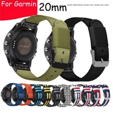 20mm Nylon Canvas Strap for Garmin Fenix 5S Plus 6S Pro Watch Band w Connectors