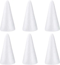 Holibanna Foam Cone Polystyrene Cone Shapes White Christmas Tree Crafts Table Ce