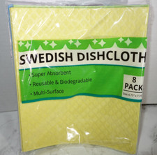 Swedish Dish Cloths Sponge 8 Pack Eco-Friendly Reusable Biodegradable Cleaning
