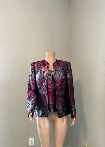 Kasper Blazer & Shell Set 2 BLAZER / TOP Women's Size 12 Textured PINK ...