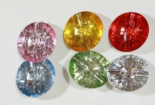 10 x EX Large Sparkly Acrylic crystal Round Hole Back Buttons  Size : 28mm