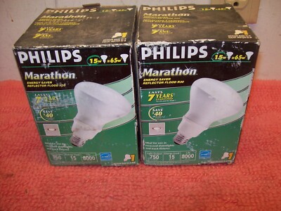 2-Pack! Philips Marathon R30 Flood 15 Watt =65W, 750 Lumens 8000 Hrs Soft White