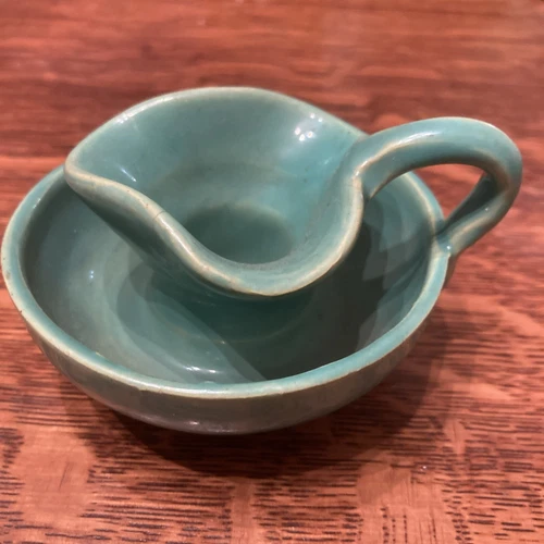 Matt Carlton Bauer Pottery Candlestick Holder Jade Green