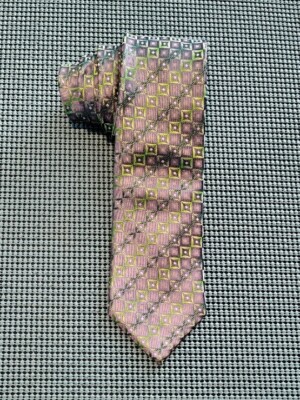 John Ashton Necktie for Men, Polyester-Light Green/Gray